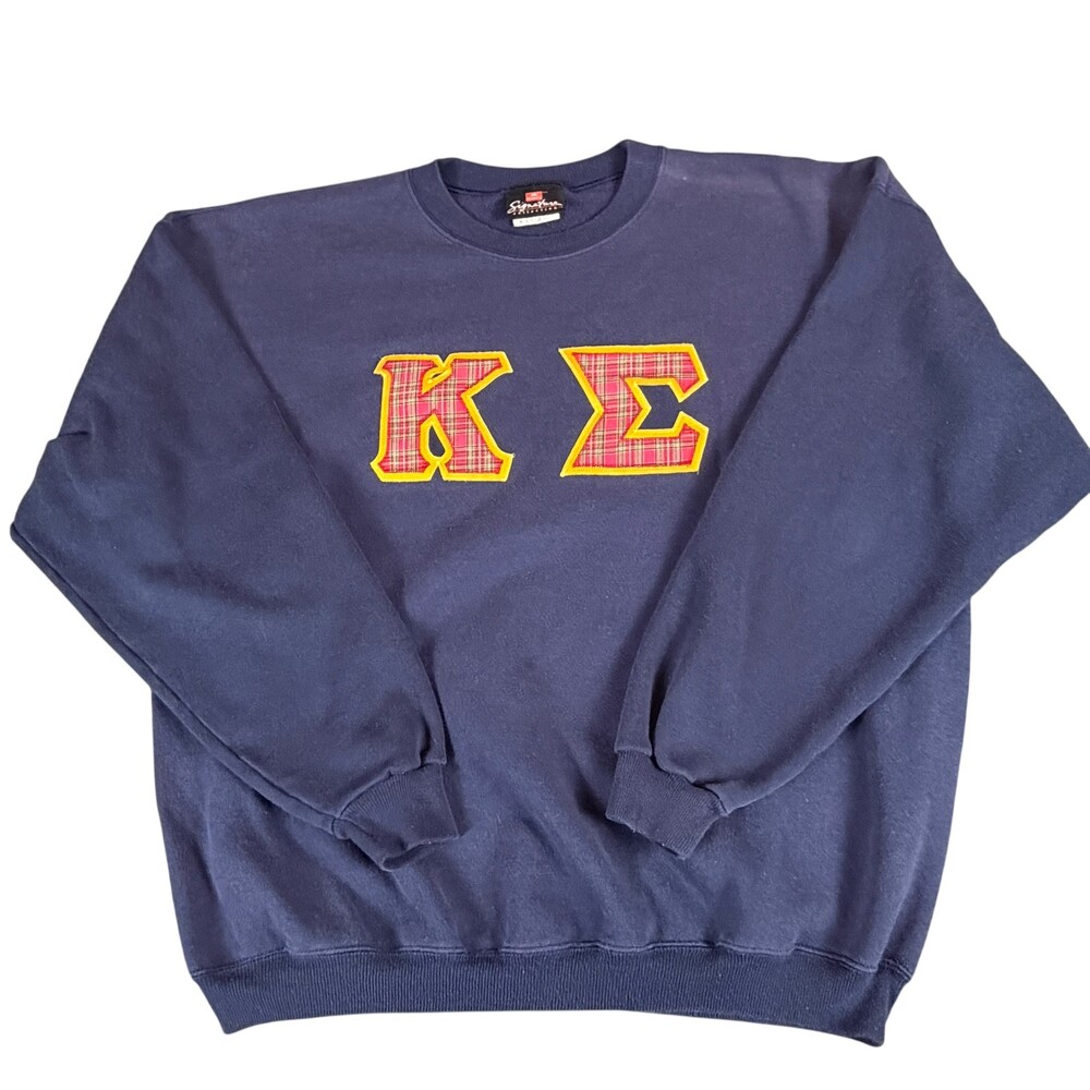 Hanes Signature Collection Sweatshirt Mens XL Navy Kappa Epsilon Graphic Fleece